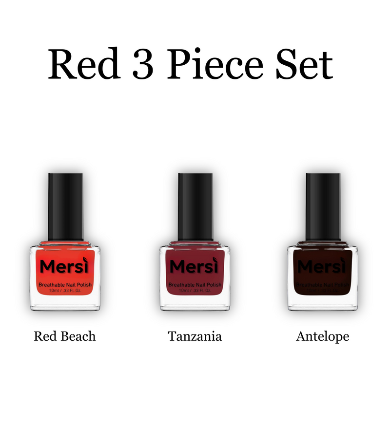 Red 3 Piece Nail Set