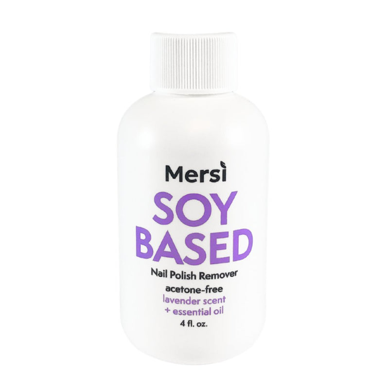 Soy Based Nail Polish Remover Lavender Scent + Essential Oil Acetone-Free - Mersi Cosmetics